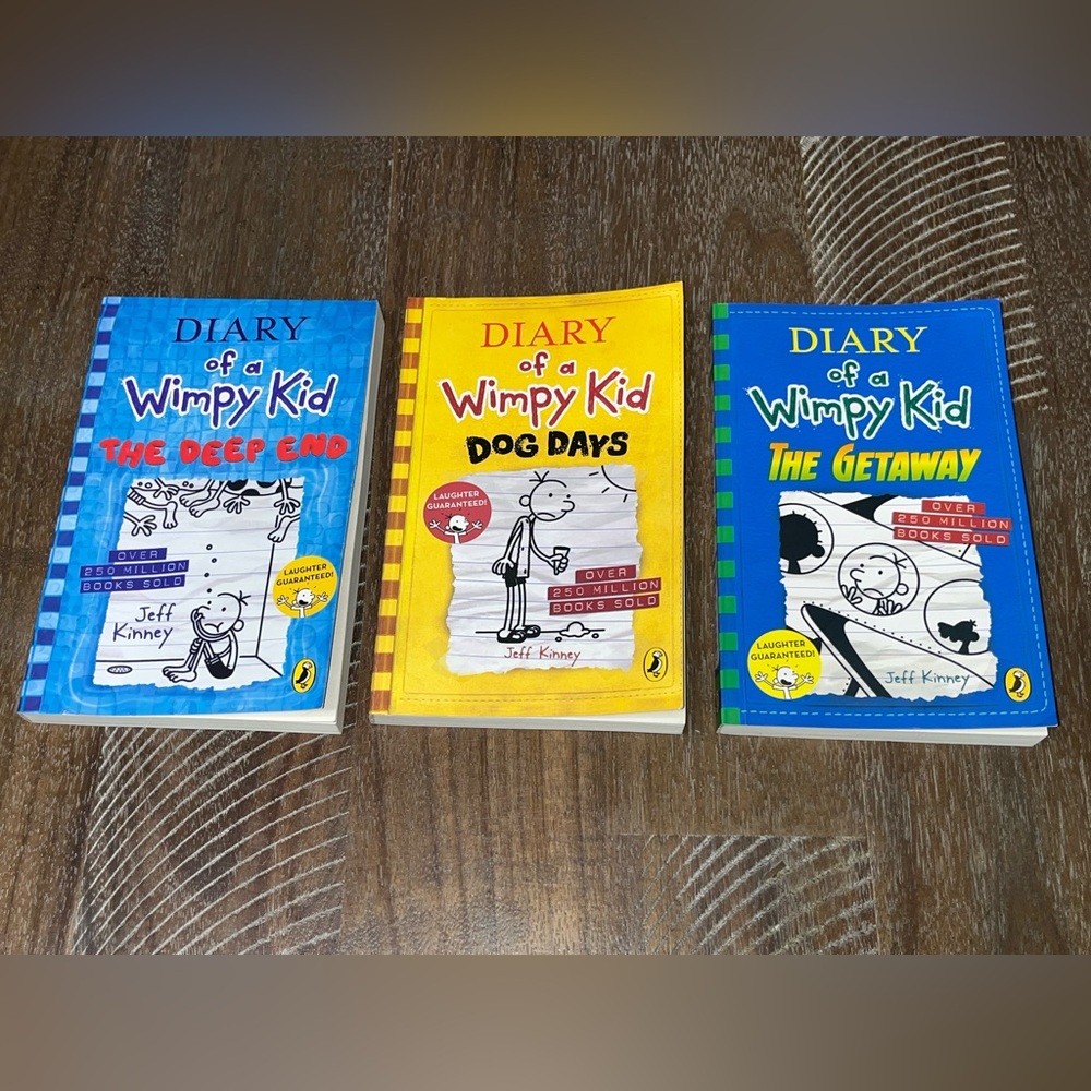 Diary of a Whimpy Kid Lot of 3 books The Getaway The Deep End Dog Days